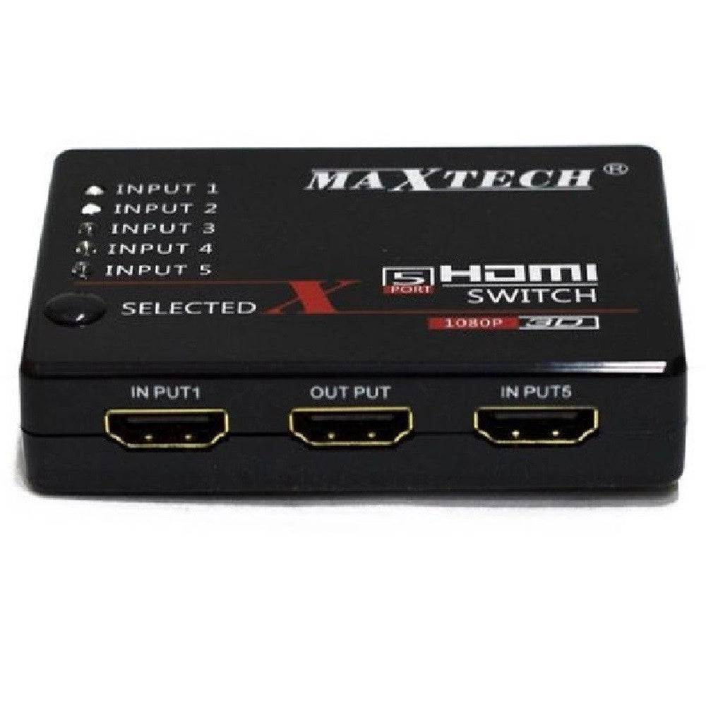 Trade Shop - Switch Hdmi 3d 1.3 5 Ingressi 1080p Con Telecomando Per Tv Ps3 Xbox Maxtech Dk-305 -