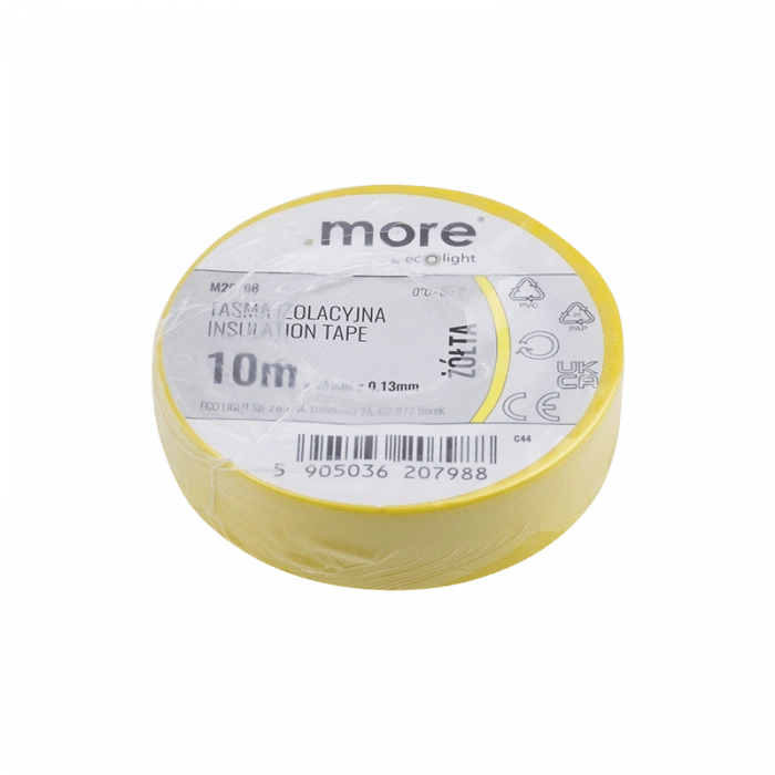 Nastro isolante giallo 15 mm x 10 m Ecolight