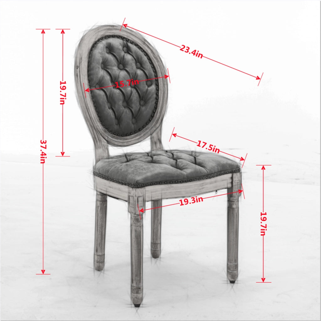 SEDIA Da pranzo Set da 2 pezzi Schienale ovale in PU Nero