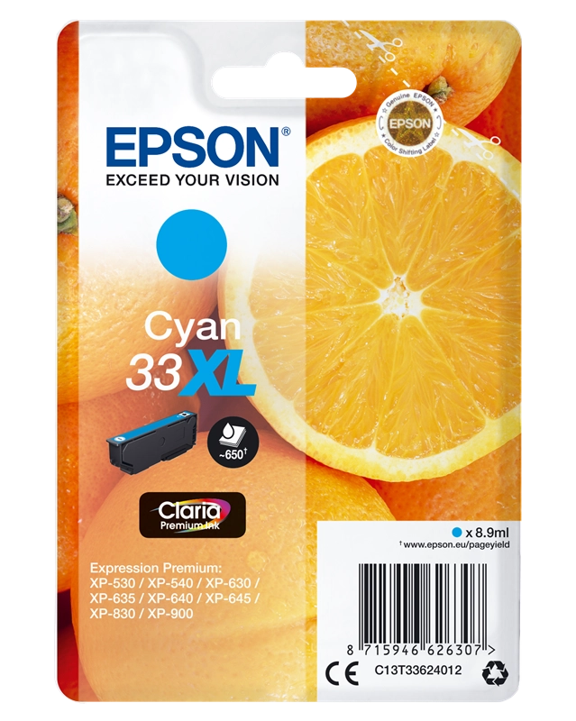 Epson Oranges C13T33624010 cartuccia d'inchiostro 1 pz Originale Ciano