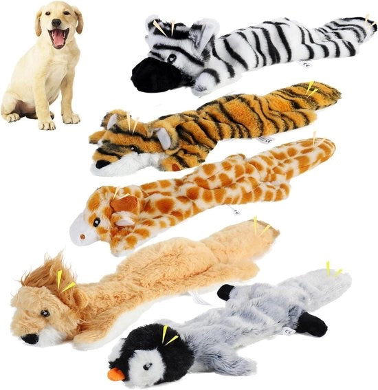 Giocattolo per cani con suono di vibrazione - Set di giocattoli per masticare in piuma ecologica - Regali per cani annoiati - Denti per cani - Adatti per cani di piccola, media e grande taglia