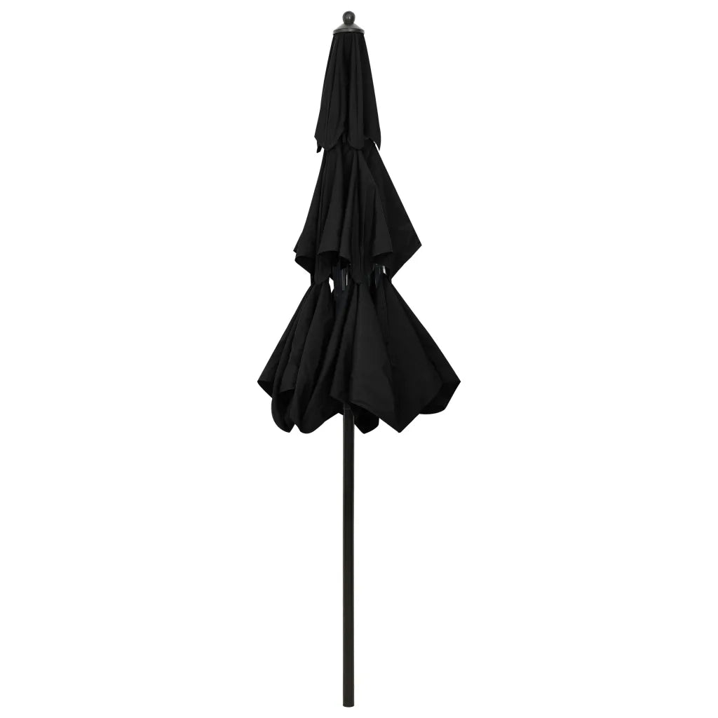 Ombrellone a Sbalzo 3 Livelli Palo Alluminio 2,5 m Nero 313866