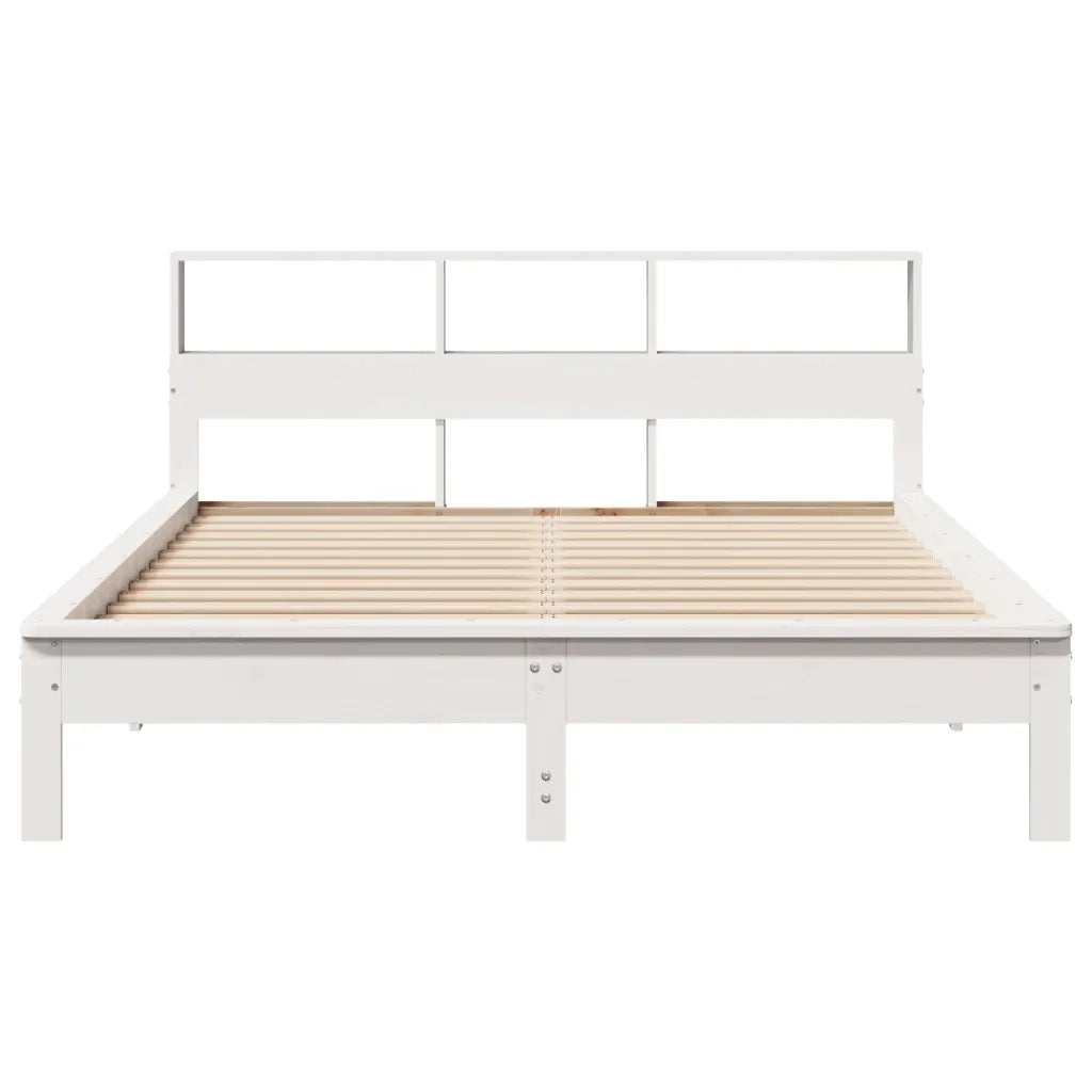 Letto senza Materasso Bianco 135x190 cm Legno Massello di Pino 3309744