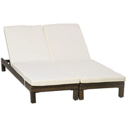 Lettini prendisole set 2 pezzi in rattan ¨C zephmum ¨C grigio, polyrattan, 196x60x22