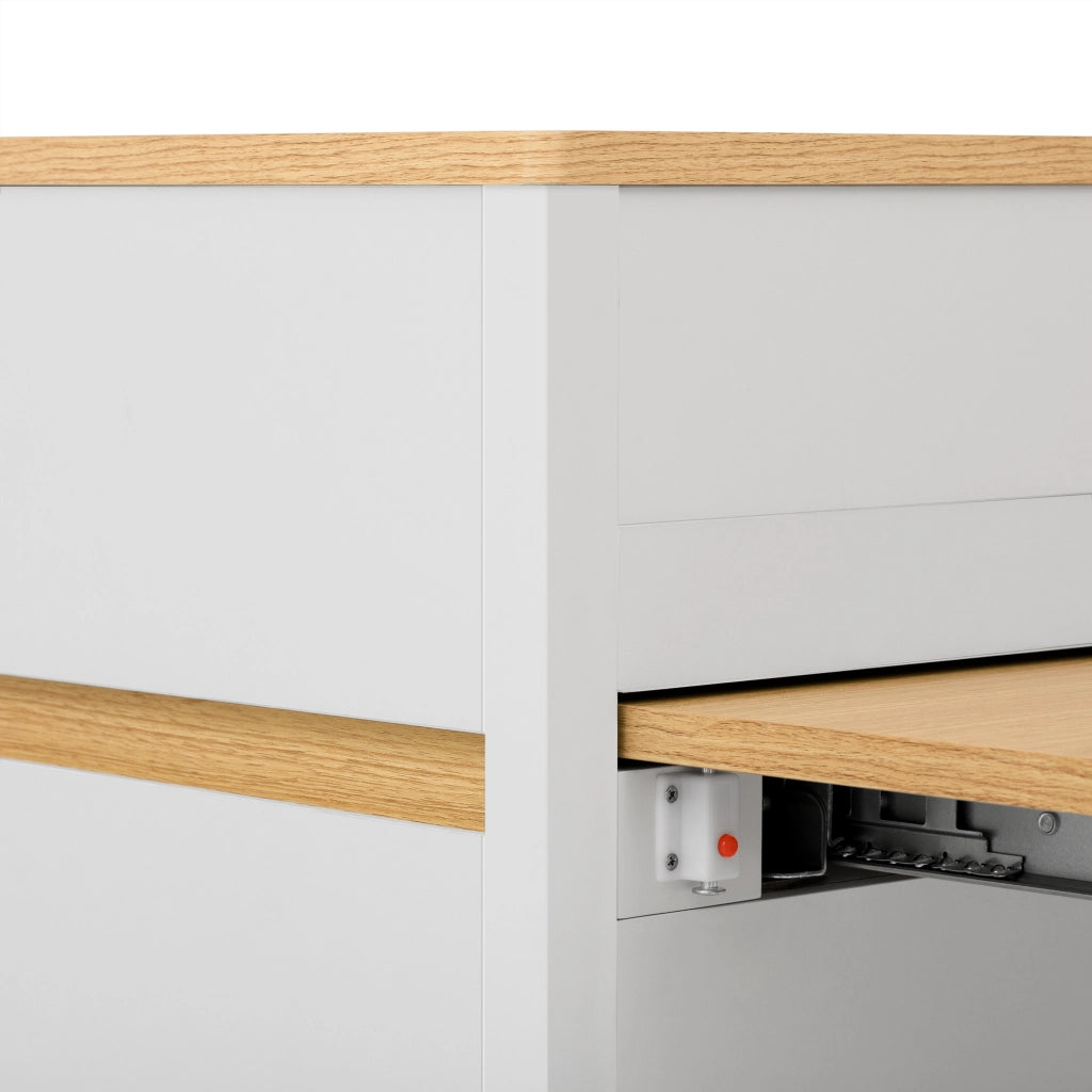 Tavolo da pranzo estensibile 58~154x80.5x94 cm con LED e ricarica USB Type C in MDF bianco