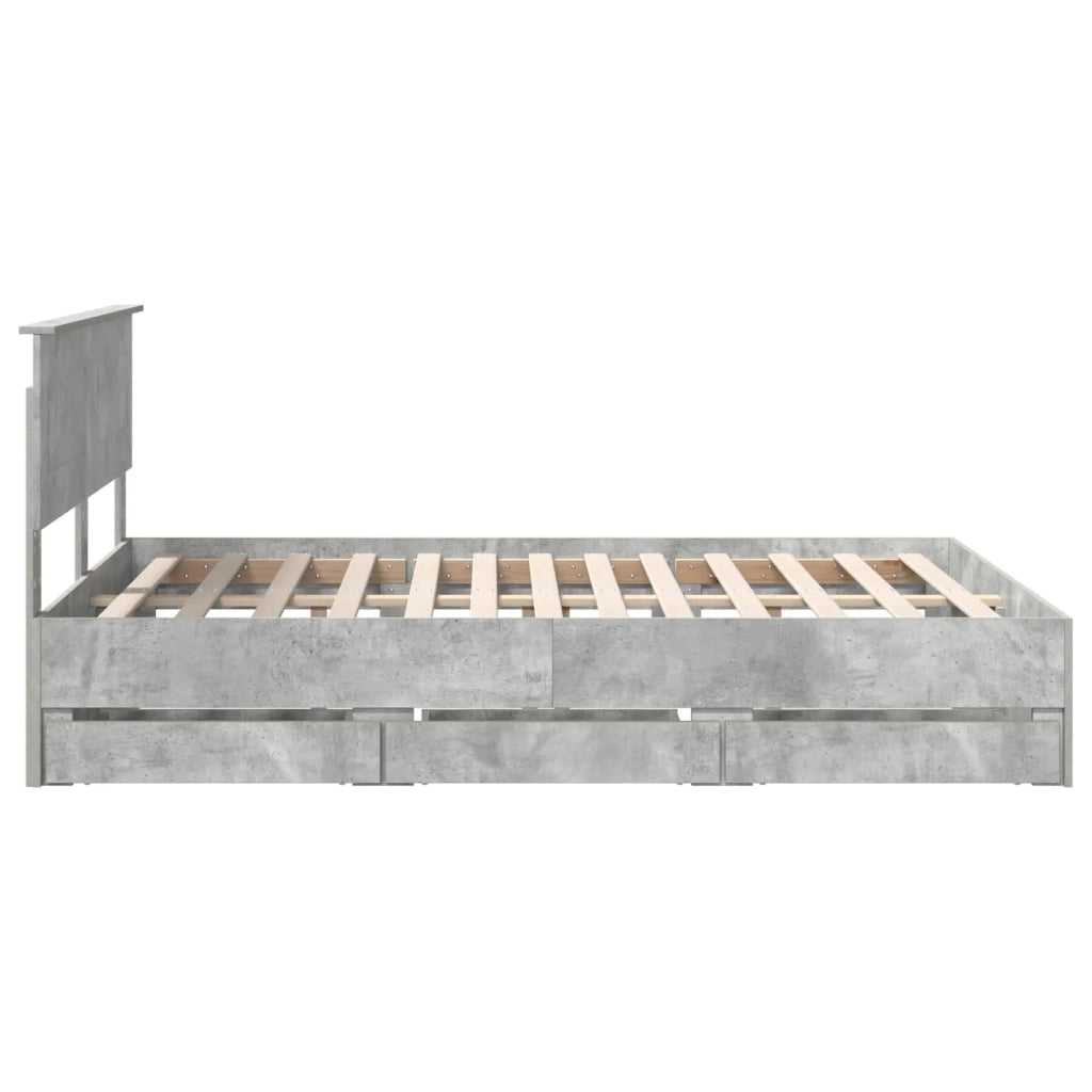 Struttura del letto con cassetto Grigio cemento 160 x 200 cm 3407966