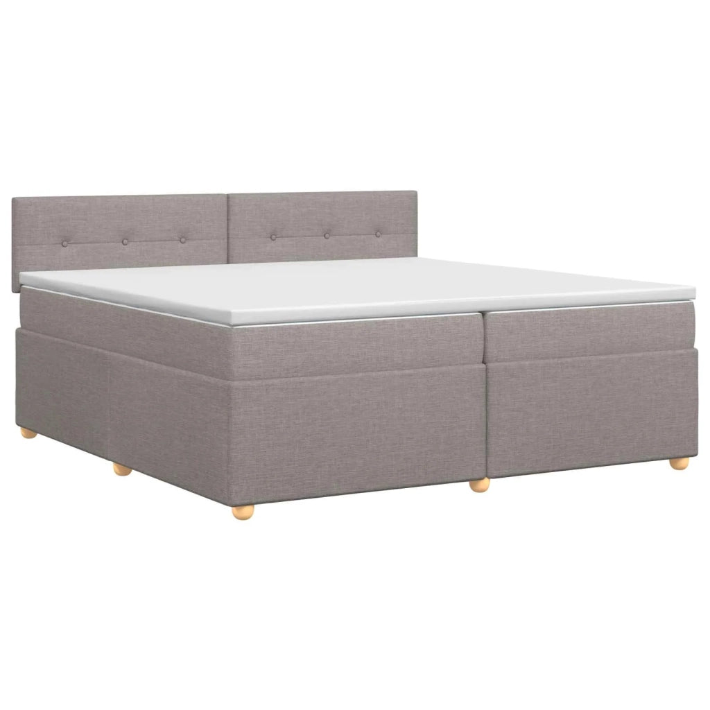 Letto box spring con materasso Tortora 200 x 200 cm Tessuto 3451039