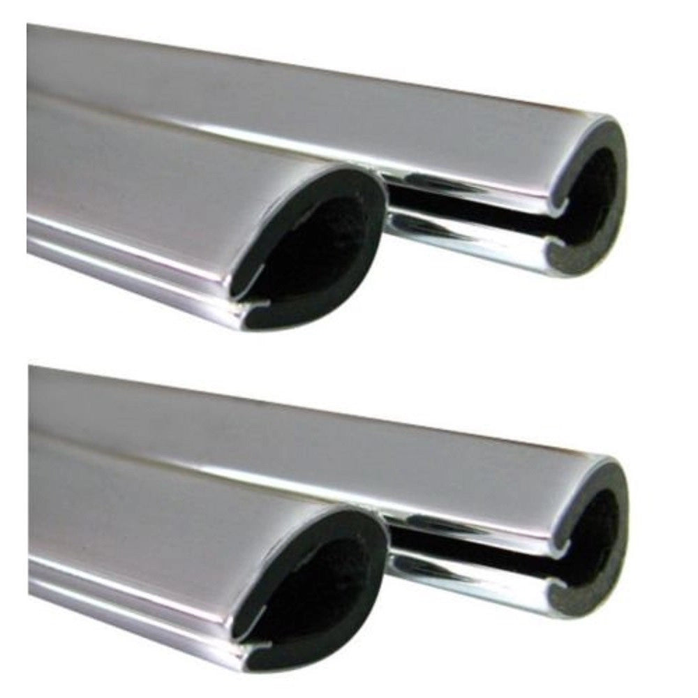 Trade Shop - Set 4 Paracolpi Striscia Profilo Portiera Auto Tuning Cromato 88cm 68cm -