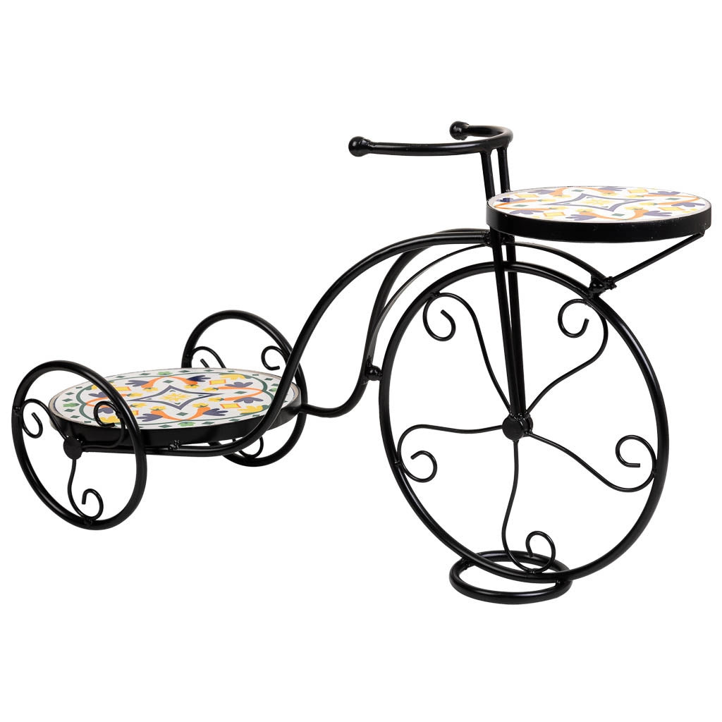 Supporto bici in mosaico Multicolore e ferro battuto 67x26,5x43h