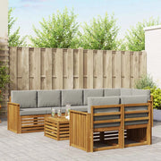 Set divani con cuscino 9 pcs Grigio Naturale e Chiaro