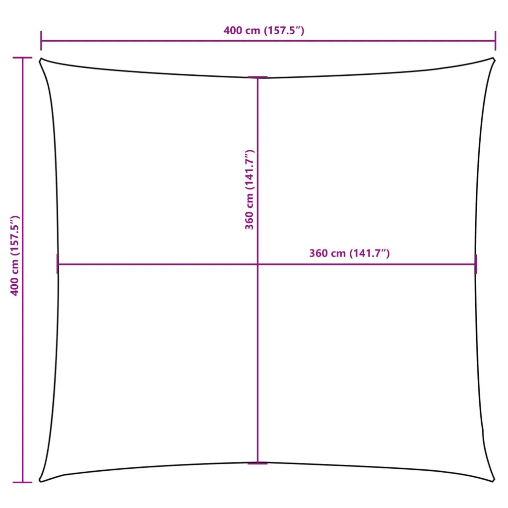 Vela Parasole in Tela Oxford Quadrata 4x4 m Crema 135194