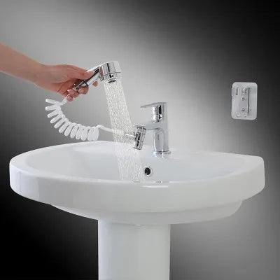 Doccetta per lavabo completa di supporto a muro e tubo flessibile