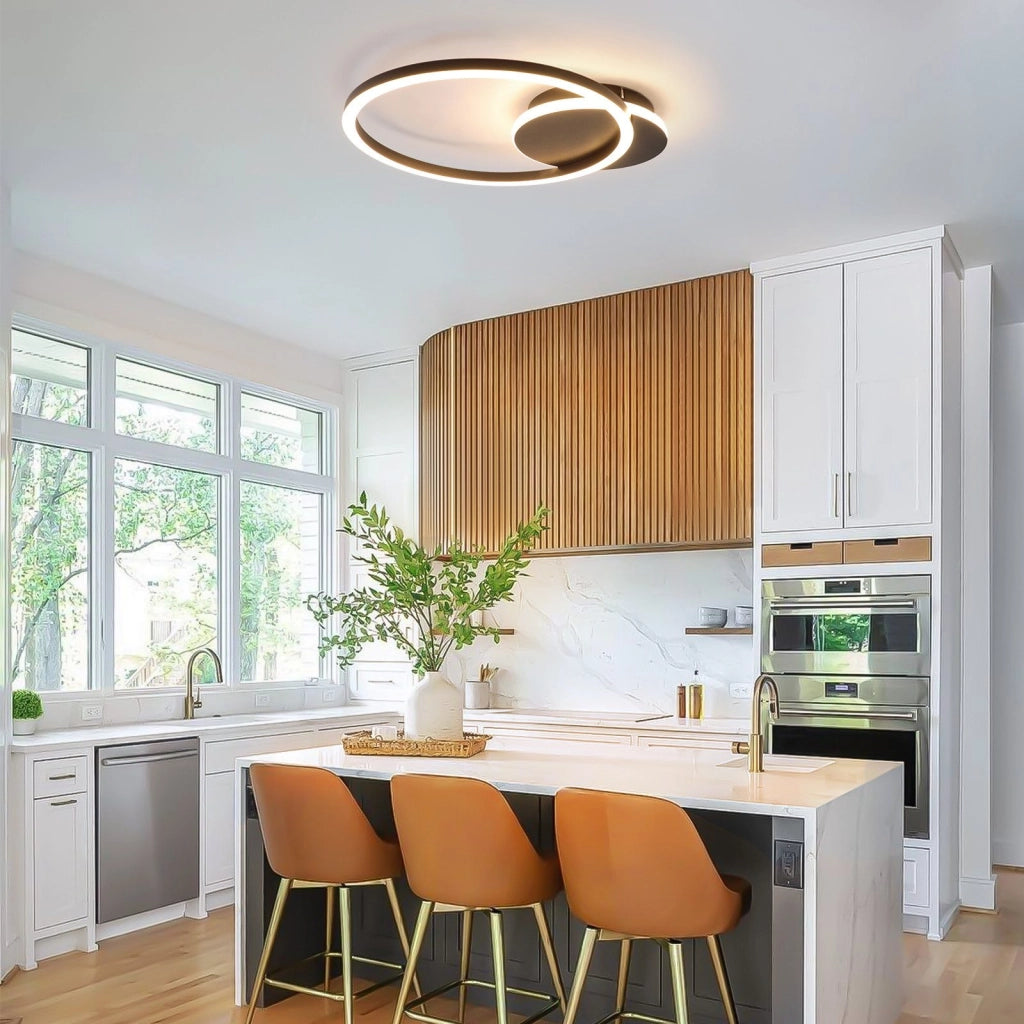 ZMH Lampada da soffitto plafoniera LED moderna 24W metallo 3000K per cucina corridoio