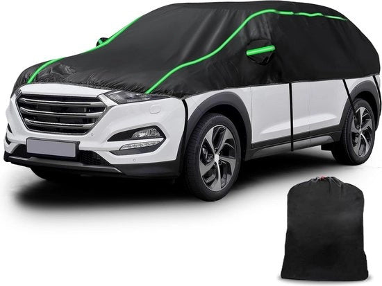 Copertura auto laterale, impermeabile, respiro, compatibile con Hyundai Tucso 2015-2023, copertura laterale semicircolare, telo auto per pioggia, sole, protezione contro la polvere, telo auto, resistente ai raggi UV (LONG)