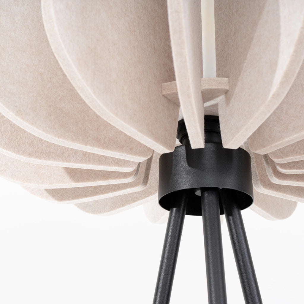 Lampada da terra treppiede in feltro beige E27 BARDEO