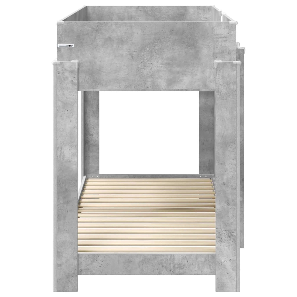 Letto a Castello per Bambini | Letto Infantile | Lettino Grigio cemento 75 x 190 cm