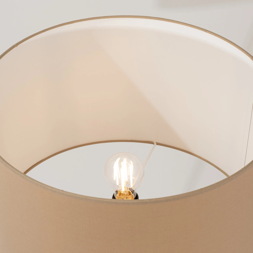 Lampada da tavolo NATT arancione spagnolo in legno naturale color tortora 40x25cm attacco E27