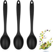Set di cucchiai di silicone antiscivolo, 3 pezzi cucchiaio di silicone antiscivolo cucchiaio di cottura cucchiaio di servizio alta resistenza al calore cucchiaio da cucina cottura mescolare attrezzi da cucina
