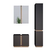 Vicco Set di mobili da bagno Antracite 3 parti, con colonna