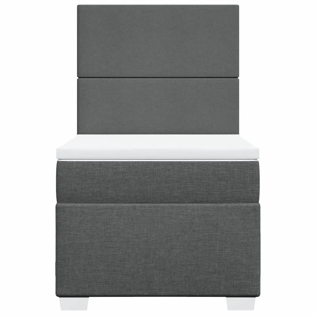 Giroletto a Molle con Materasso Grigio Scuro 100x200 cm Tessuto 3290393