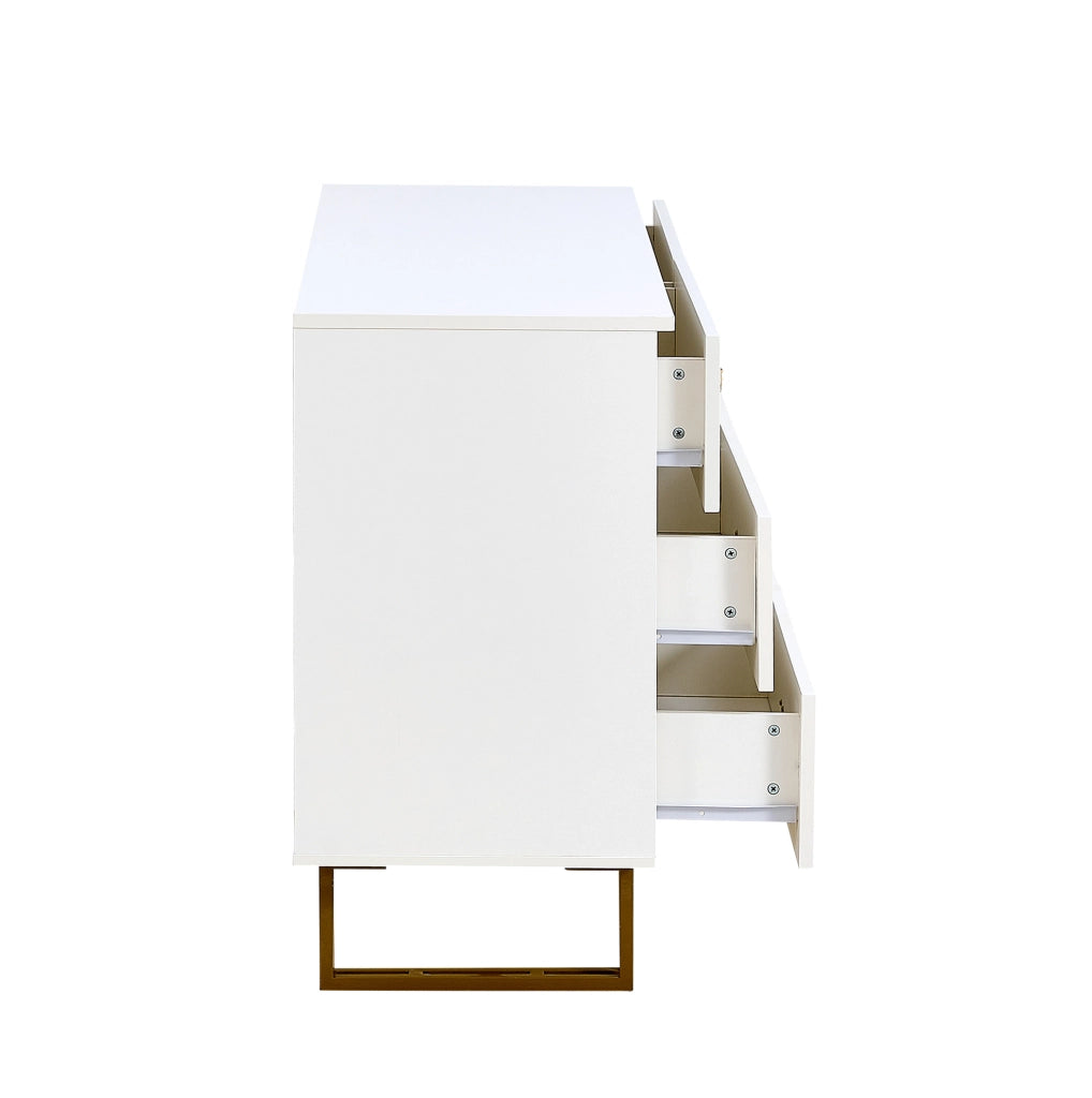 Sideboard moderno con 6 cassetti; 120x40x75 cm; bianco in MDF