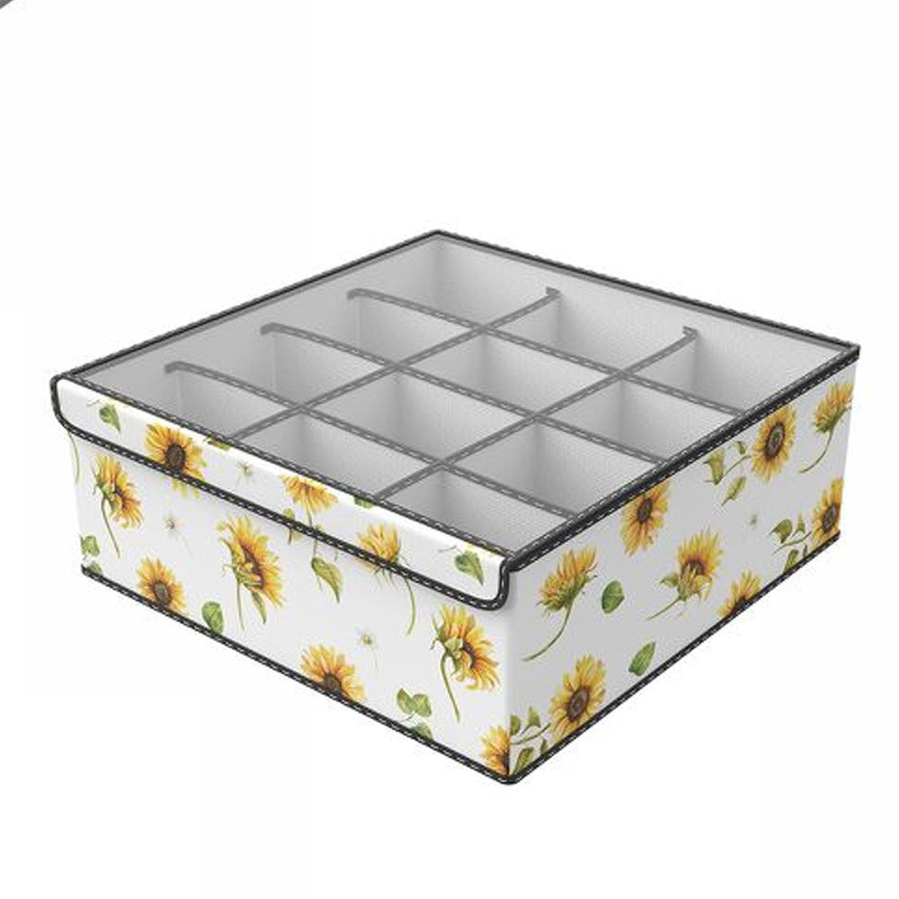 Trade Shop - Box Scatola Salvaspazio Armadio 12 Contenitori Porta Oggetti Organizer 32x32x12 -