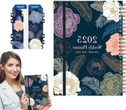 Weekplanner verticale spiraal 2025 22 x 165 cm con penitore e carta 100 g/m².