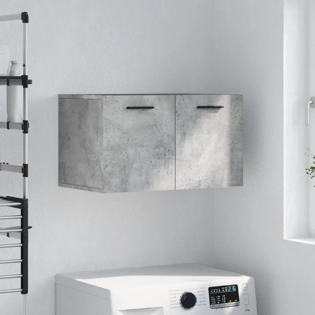 Armadietto a Muro | Mobile a Parete Grigio Cemento 60x36,5x35 cm Legno Multistrato