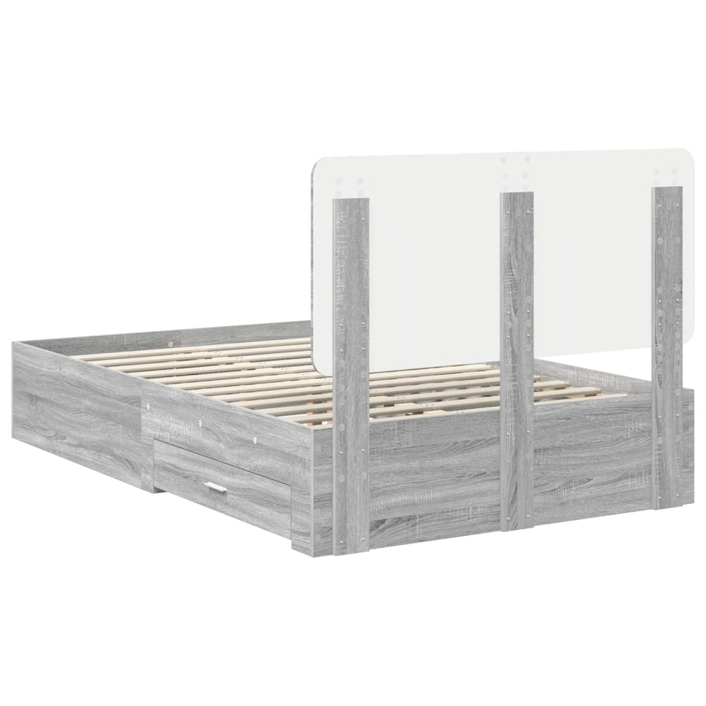 Struttura del letto con testiera Grigio Sonoma 120 x 190 cm 3412815