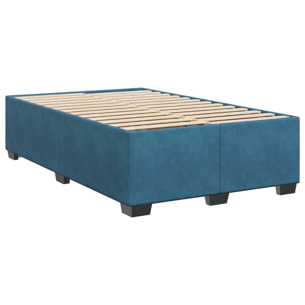 Letto con Box Spring, Materasso e LED Blu 120 x 200 cm Velluto 3452160