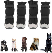 Calzature per cani 4 pezzi - Calzature per cani riflettenti - Antiscivolo - Protezione per zampe - Cintura adattabile - Protezione comoda - Stivali per cani