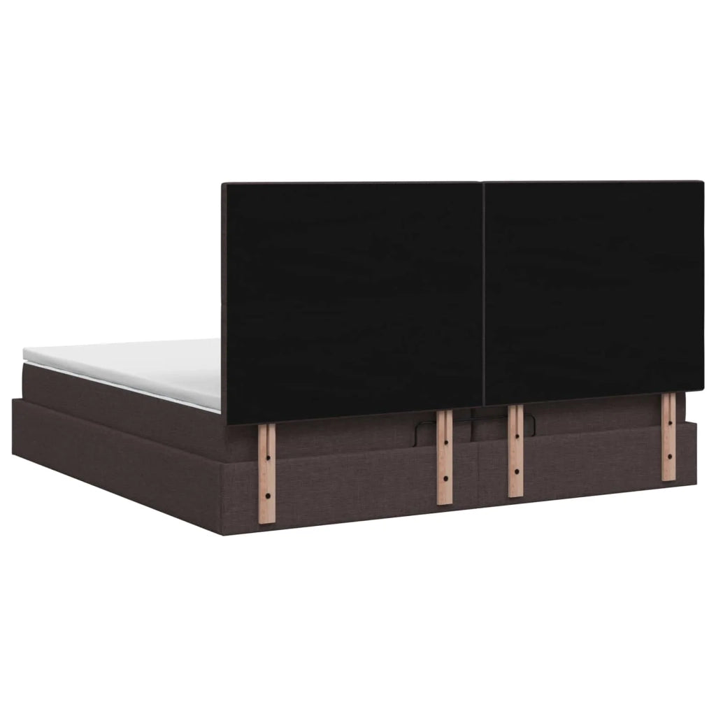 Letto Ottomano con Materasso e LED Marrone Scuro 200 x 200 cm 3458183