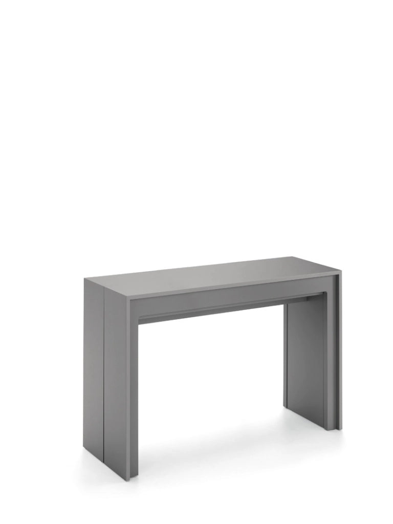 Consolle Allungabile Segmenta OM/119/GO, Laccato Grigio Opaco, Struttura in MDF e Allunghe in Melaminico Antigraffio - Stones