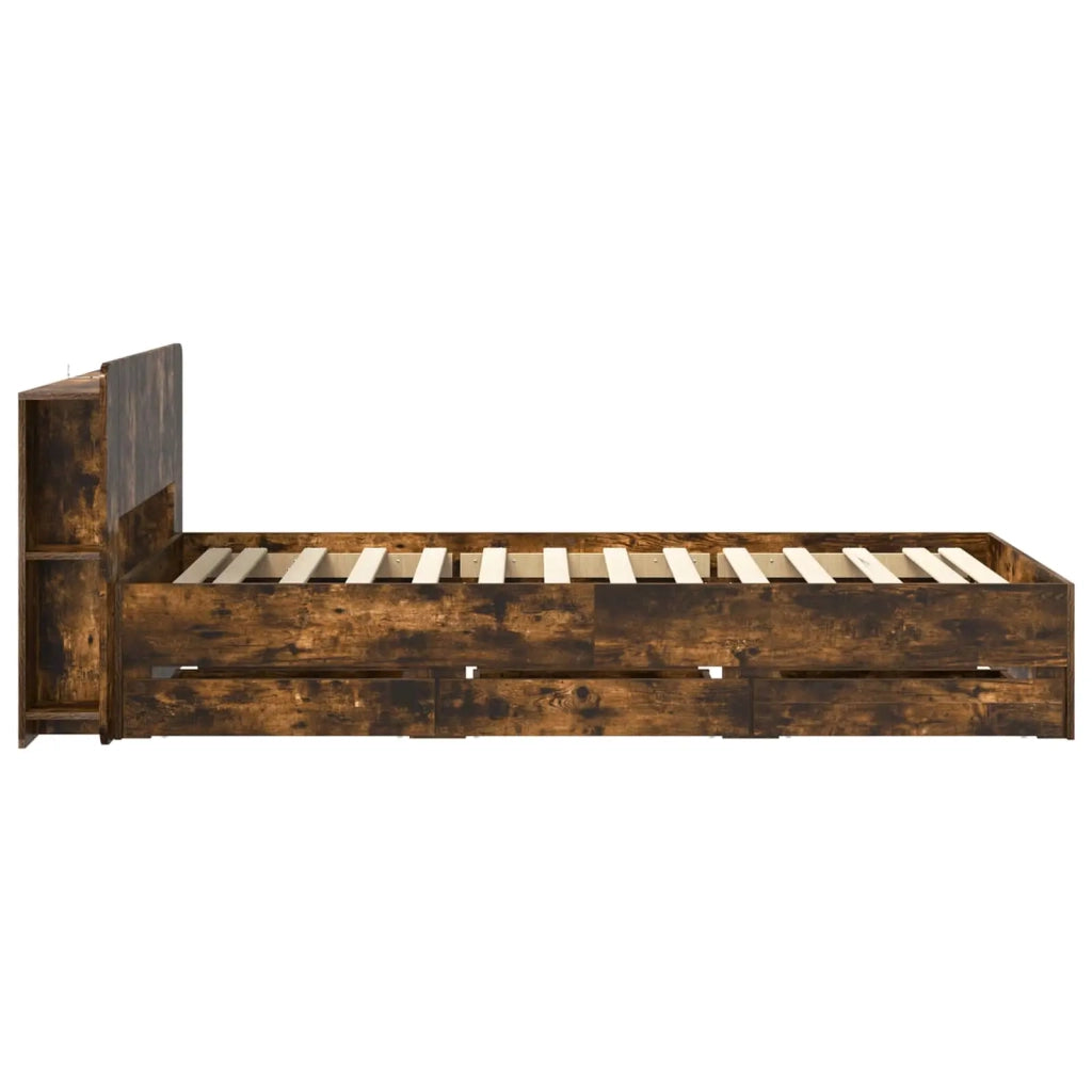 Struttura del letto con stoccaggio e testata Rovere Fumo 3433916