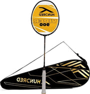 Racket da Badminton Viper 900 Nero-Grigio Manico G6 Fibra di Carbonio Copertura Completa Tesa per Giocatori Intermedi