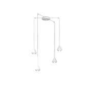 Lampadario Moderno Aygo Metallo Bianco 4 Luci Gu10