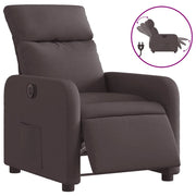 Poltrona | Sedia Relax Elettrica Reclinabile Marrone Scuro in Tessuto