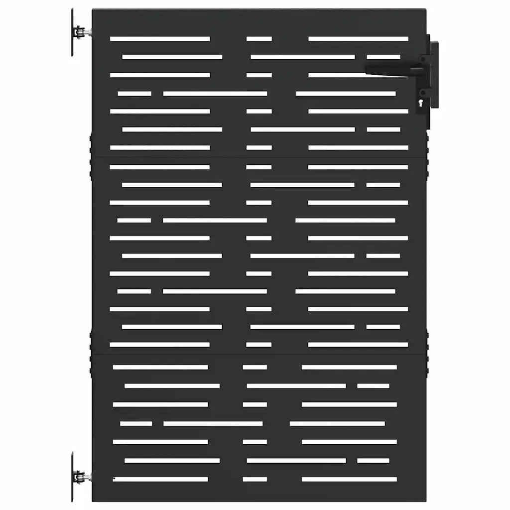 Cancello da giardino con blocco Nero 85 x 150 cm