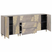 Set di Armadi da Bagno | Armadio da bagno 3 pz Grigio e Oro 180 x 33 x 75 cm