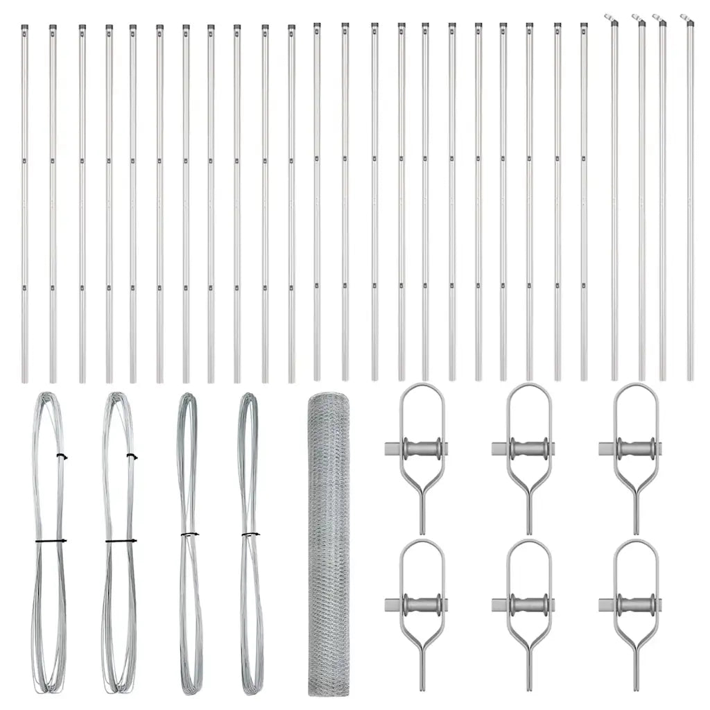 Palo della recinzione Argento 50 x 1,4 m (maglia 13 mm) Acciaio