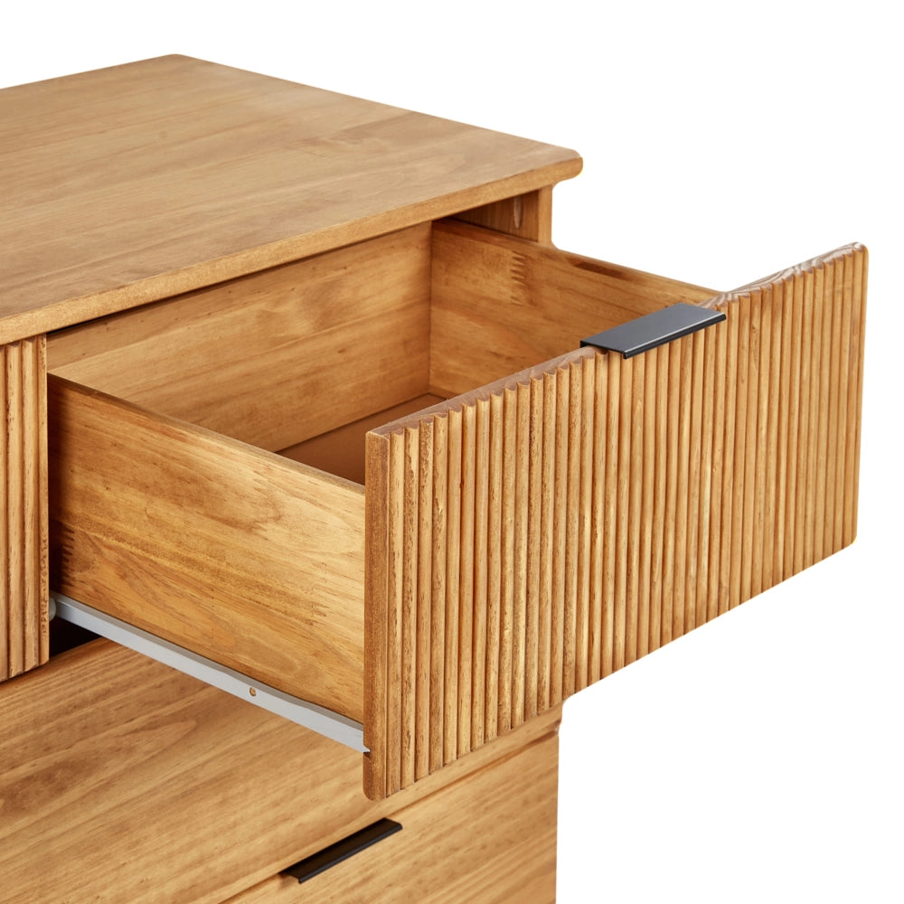 Cassettiera in legno di pino 4 cassetti legno chiaro soggiorno stile rustico
