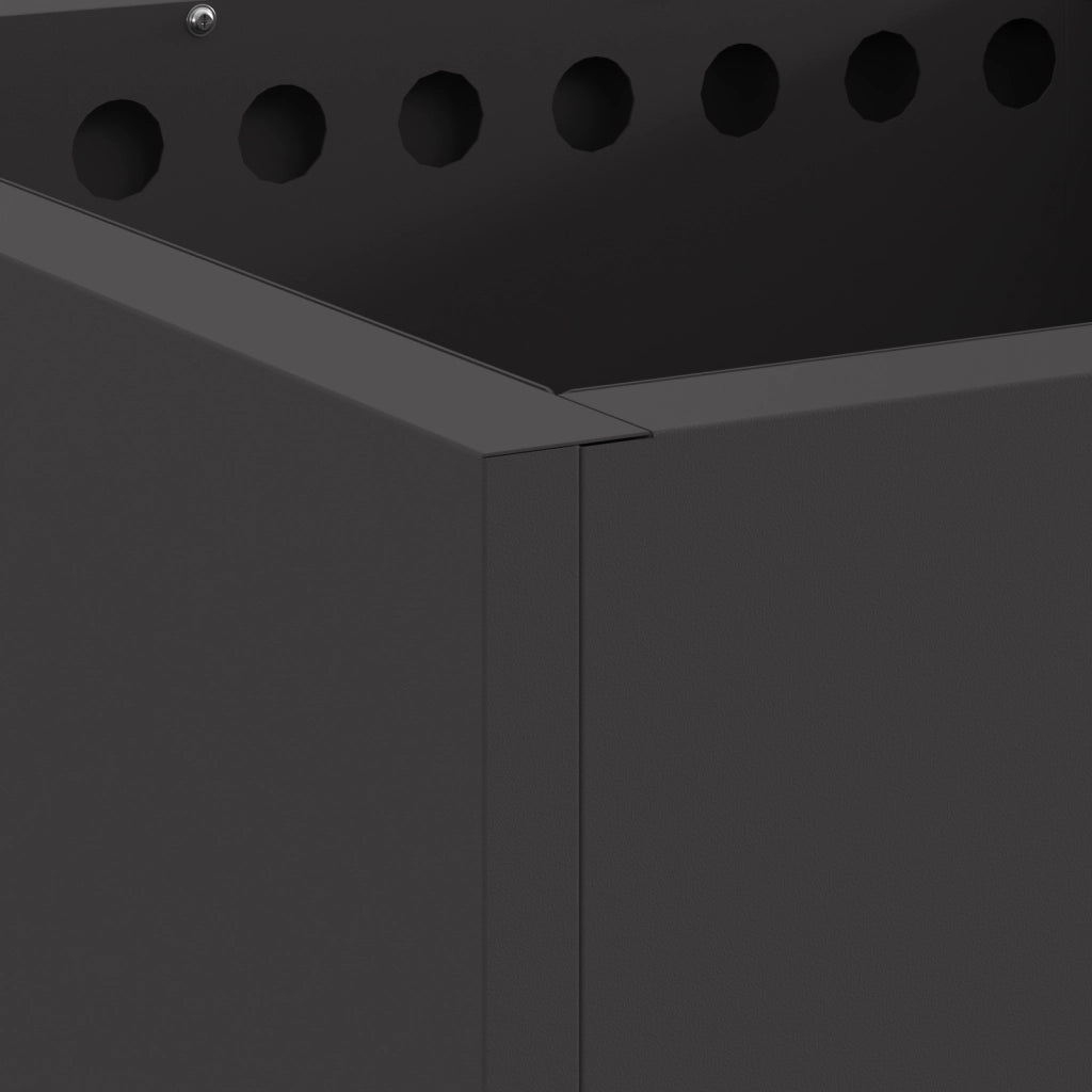 Focolare senza fumo Quadrato Nero 48x48x50 cm Acciaio