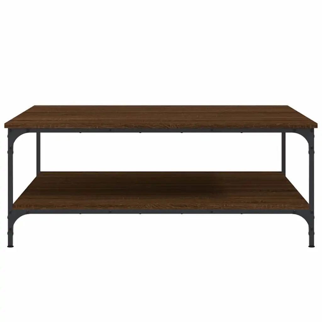 Tavolino Salotto Rovere Marrone 100x100x40 cm Legno Multistrato