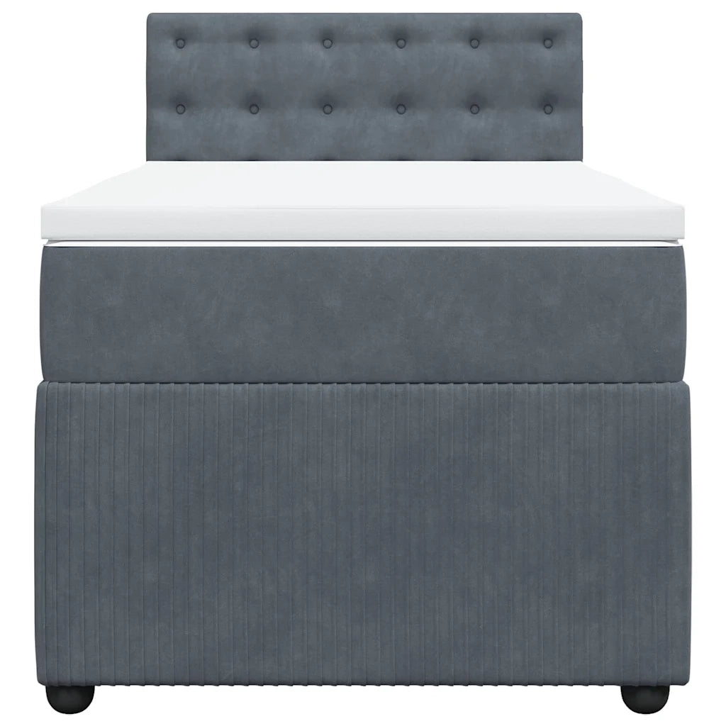 Giroletto a Molle con Materasso Grigio Scuro 100x200 cm Velluto 3287675