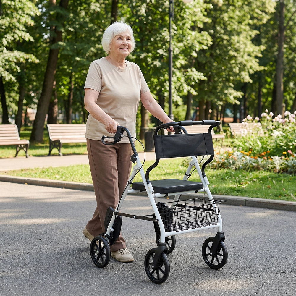 Deambulatore Rollator Sedile Anziani Disabili Seduta Imbottita Ausilio Camminata