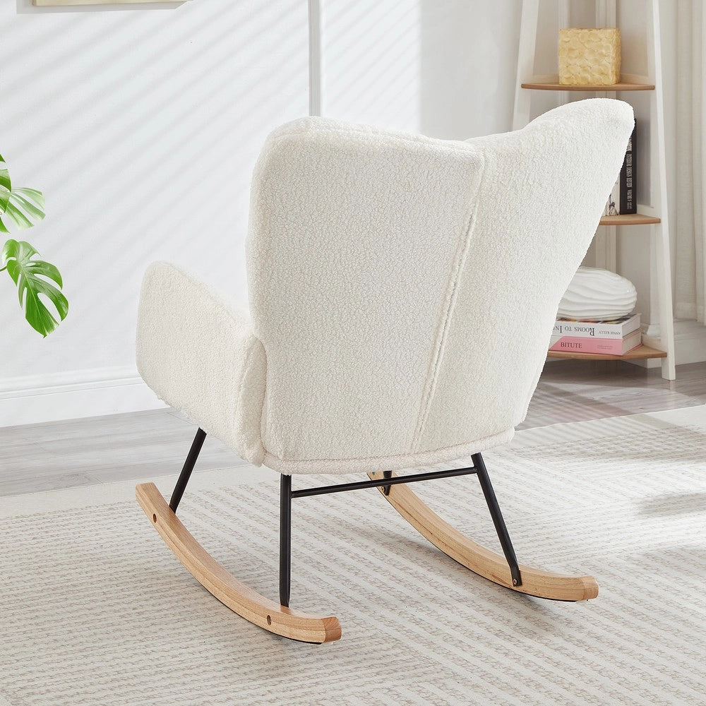 Poltrona a Dondolo ¨C Xylo ¨C Legno e Metallo, Design Scandinavo, 69x89x101 cm