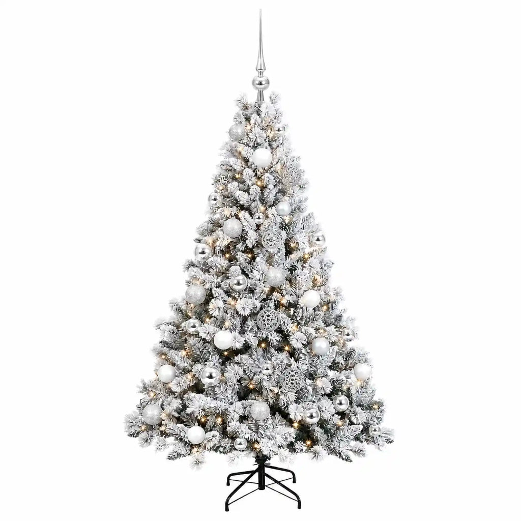 Albero di Natale Artificiale con Palline 150 cm 150 LED 3465964