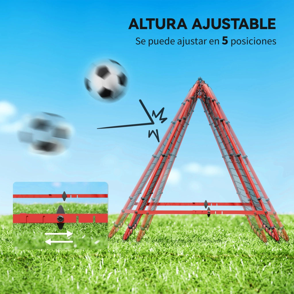 Rete da Allenamento Pieghevole Regolabile ¨C zephmum ¨C 100x95x90 cm Rosso