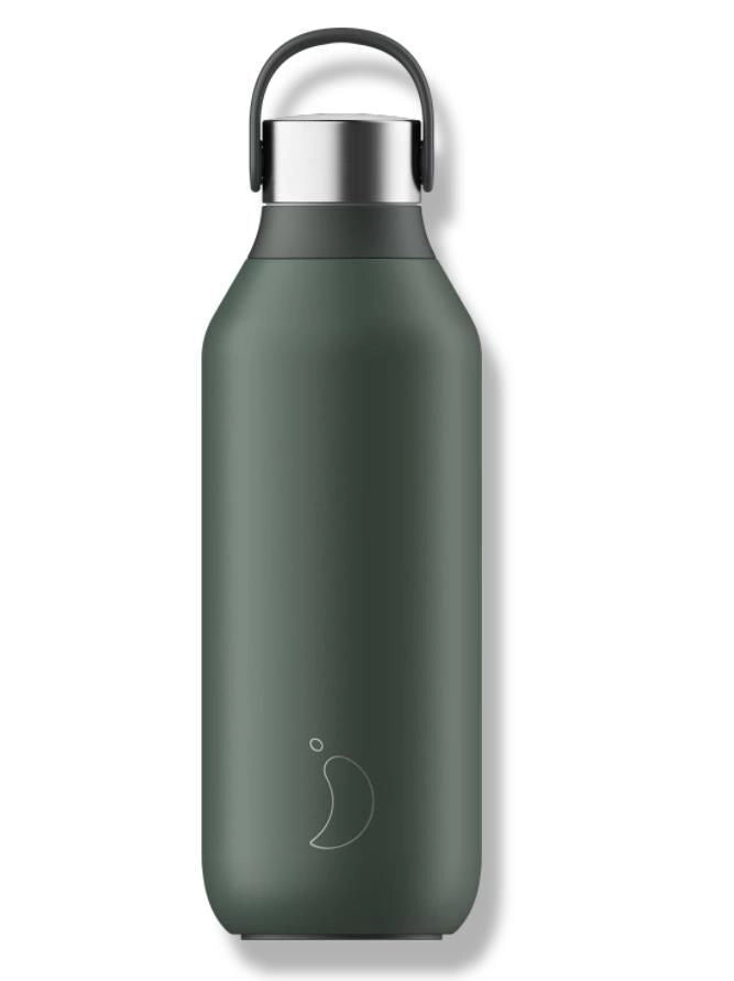 Chilly B500S2PGRN Series 2 Borraccia Termica 500 ml Acciaio Inossidabile Doppia Parete Sottovuoto Tenuta Stagna 24h Freddo 12h Caldo colore Verde