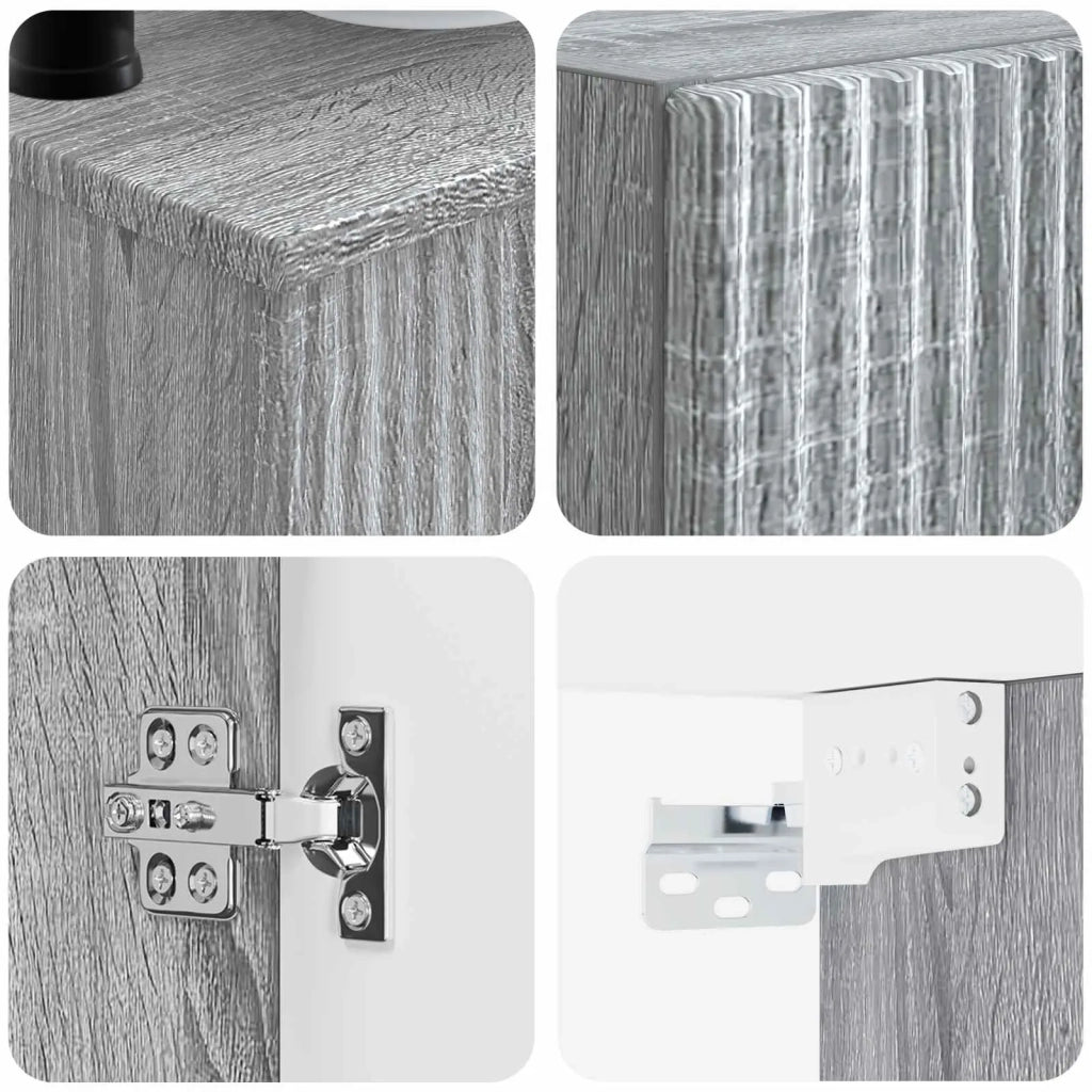 Set di mobili per il bagno 3 pz Sonoma grigio 3406049